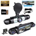 4 Lens Car DVR, 1080P Car DVR with 64G Memory Card【Plug and Play】, Car Video Surveillance with Night Vision, 24/7 Parking Mode Car DVR, Car DVR Camera
