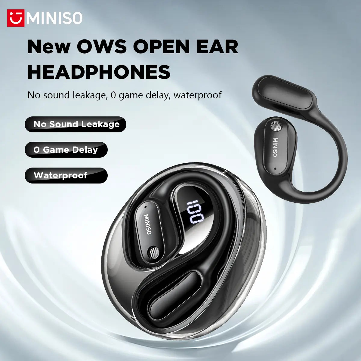 MINISO MS190 Translation Earbuds - Real-Time Translation in 134 Languages, Bluetooth 6.0 Wireless Earphones for Music and Calls, IPX5 Waterproof Sports Headphones with Extended Battery Life