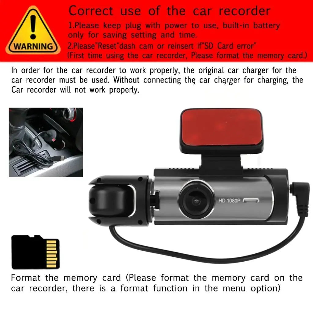 Front & inside Dashcams for Cars, Front Rear Dashcam, Cardashcam with 32GB Card, Wide Angle Driving Recorder with IR Night Vision, 3.16 Inch IPS Screen HD Camera with Dual Lens, (Non-Rechargeable; Plug-In Use)