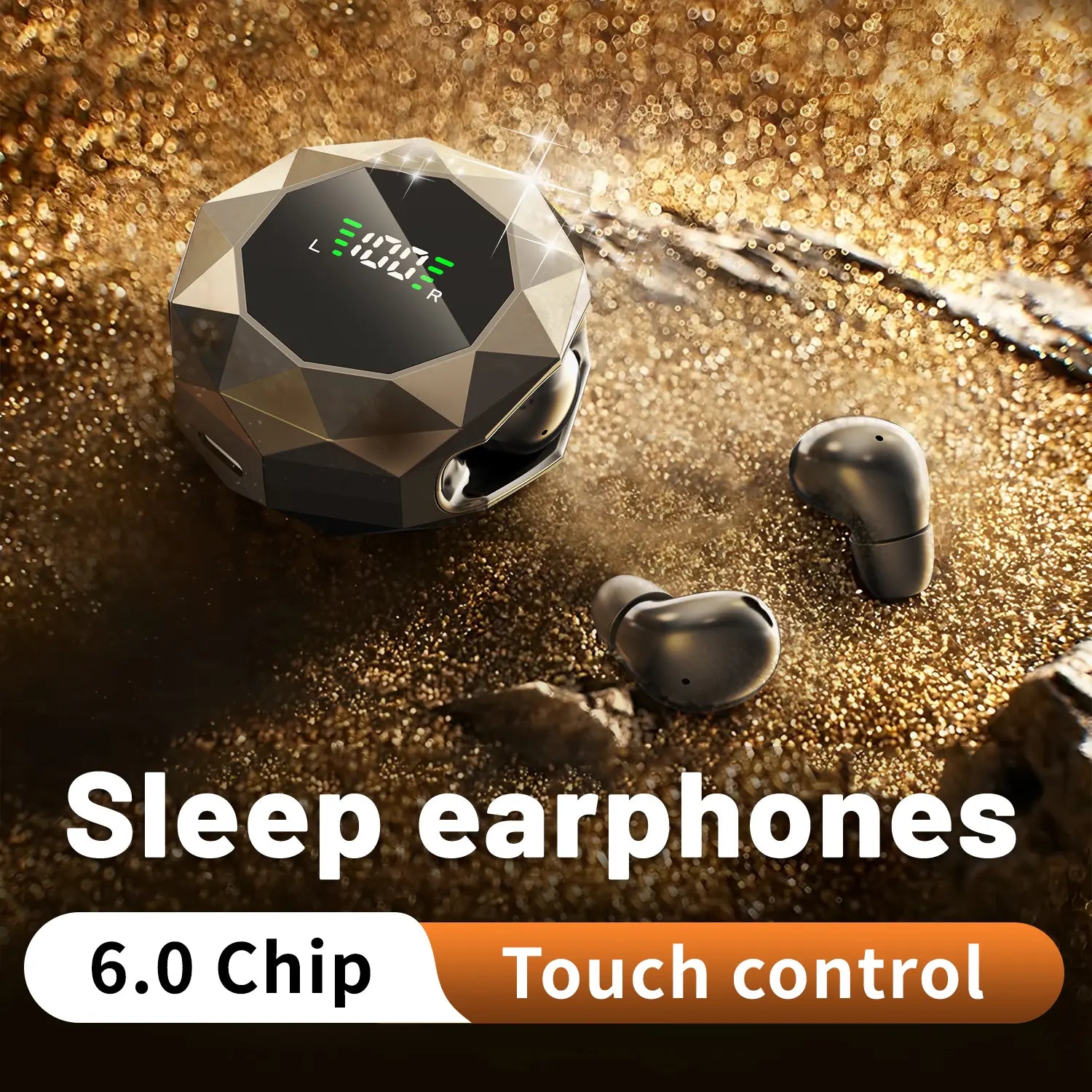 MSHUKCOE Mini Wireless Sleep Earbuds for Side Sleepers - Bluetooth 6.0 In-Ear Headphones with Noise Reduction, Ultra-Compact Design for Comfort During Extended Use and Restful Sleep