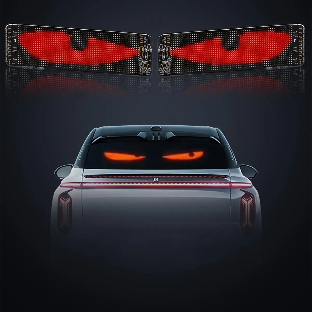 2-Pack LED Scrolling Eye Screens | App-Controlled Animated Display Light for Cars, Weddings, Birthdays