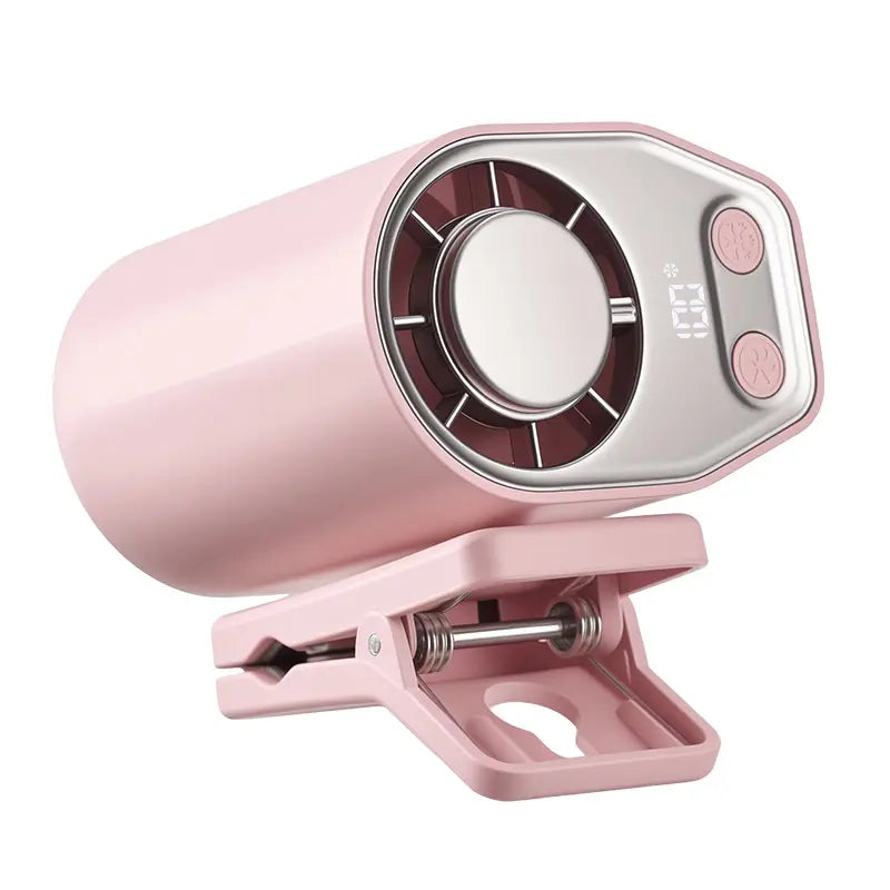 Joytutus Summervibes-2026 Portable Clip-On Car Fan with 360° Rotation, 100 Adjustable Speeds, LED Display, USB Rechargeable, 16℃ Semi-Cooling, 20-Hour Battery Life, 3000mAh Capacity
