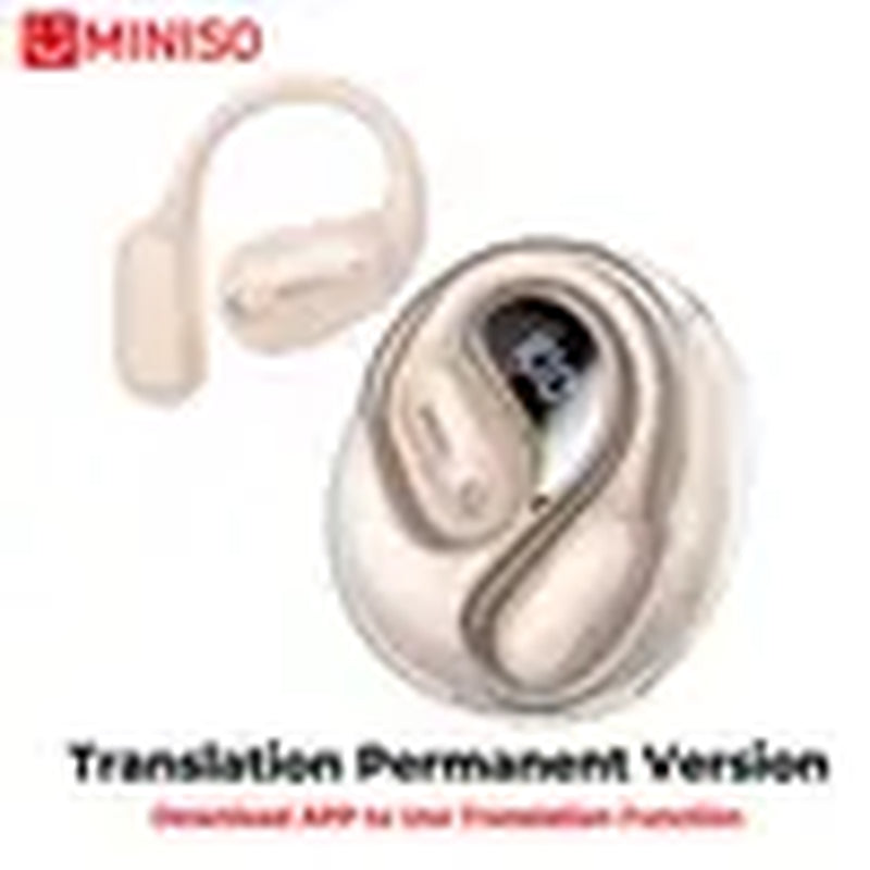 MINISO MS190 Translation Earbuds - Real-Time Translation in 134 Languages, Bluetooth 6.0 Wireless Earphones for Music and Calls, IPX5 Waterproof Sports Headphones with Extended Battery Life