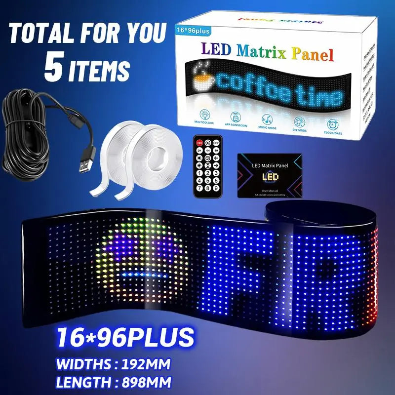 2-Pack LED Scrolling Eye Screens | App-Controlled Animated Display Light for Cars, Weddings, Birthdays