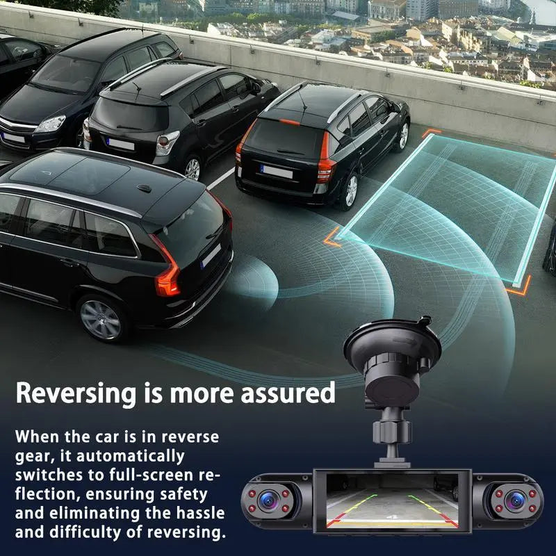 4 Lens Car DVR, 1080P Car DVR with 64G Memory Card【Plug and Play】, Car Video Surveillance with Night Vision, 24/7 Parking Mode Car DVR, Car DVR Camera