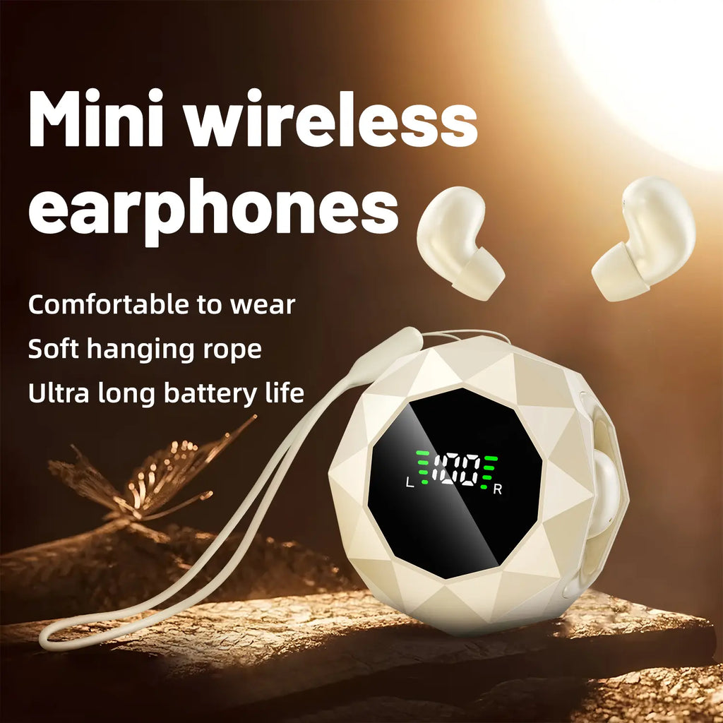 MSHUKCOE Mini Wireless Sleep Earbuds for Side Sleepers - Bluetooth 6.0 In-Ear Headphones with Noise Reduction, Ultra-Compact Design for Comfort During Extended Use and Restful Sleep