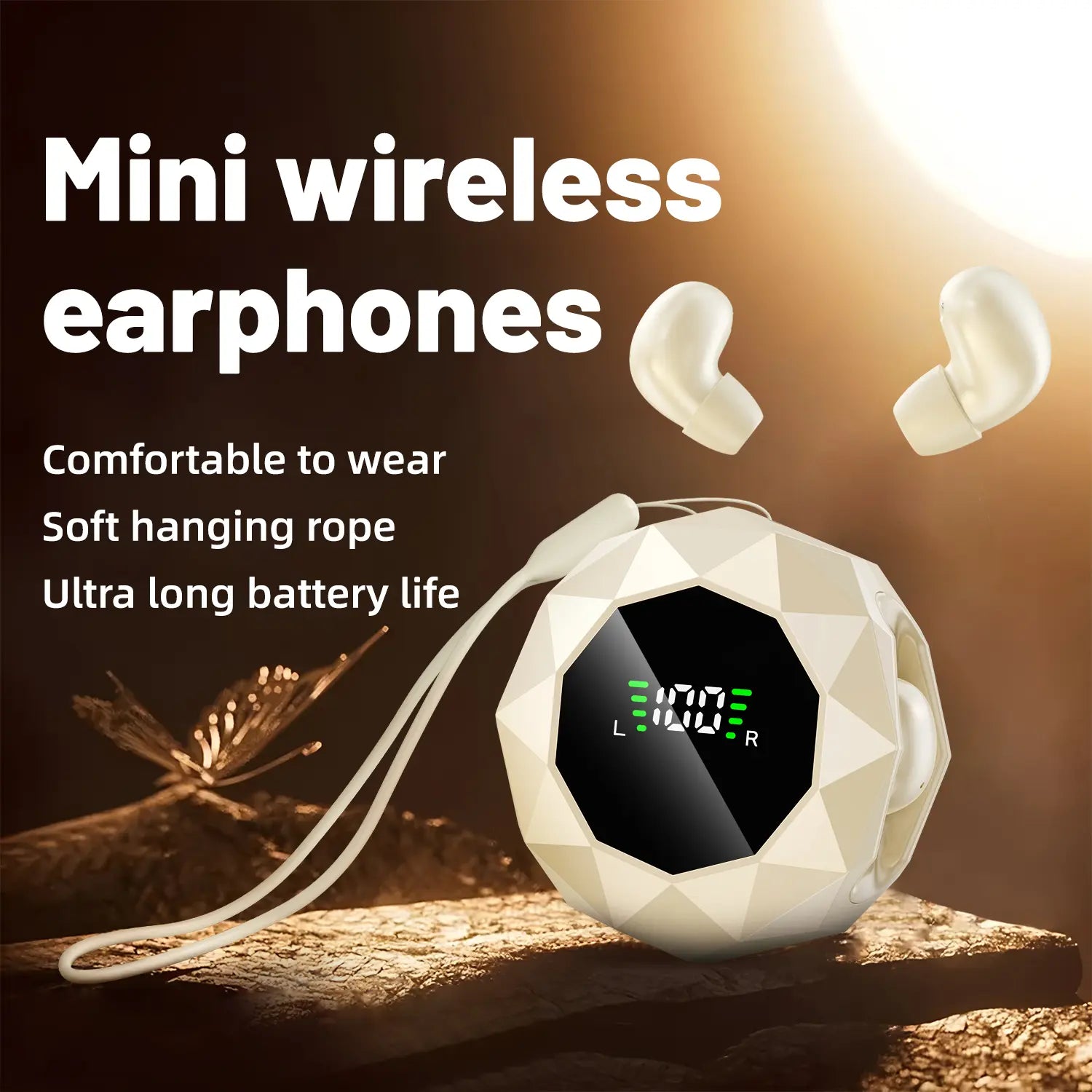 MSHUKCOE Mini Wireless Sleep Earbuds for Side Sleepers - Bluetooth 6.0 In-Ear Headphones with Noise Reduction, Ultra-Compact Design for Comfort During Extended Use and Restful Sleep