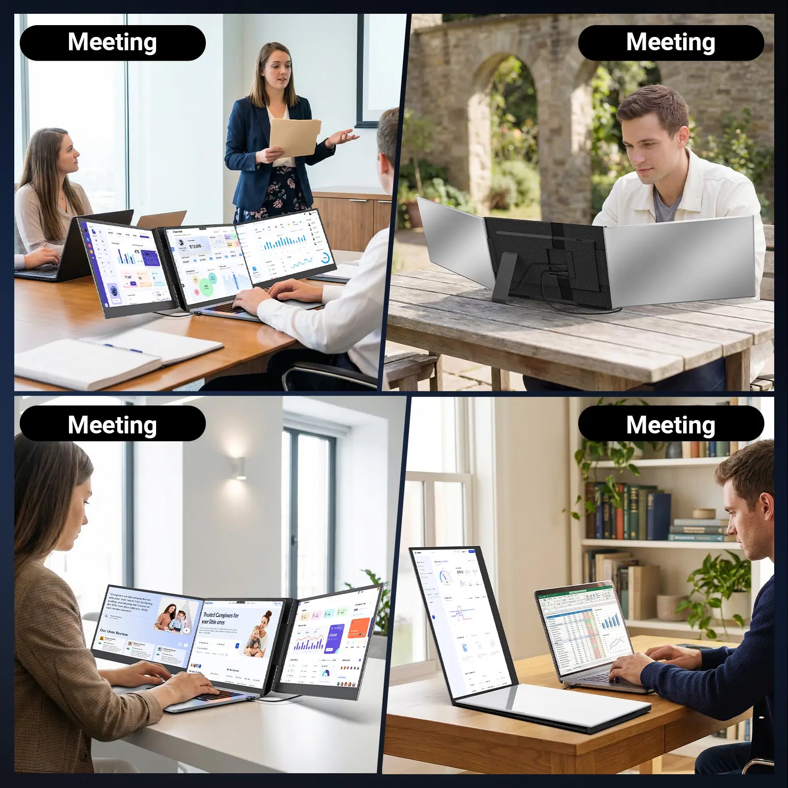 【Tiktokshopstockup】Cevaton 15.6" Laptop Screen Extender, 1080P FHD Dual Portable Monitor for Laptops, Ultra-Slim Travel Dual Monitor Fit for 13-17.3" Laptops, USB-C Plug&Play Extended Screen Compatible with Win/Mac/Android