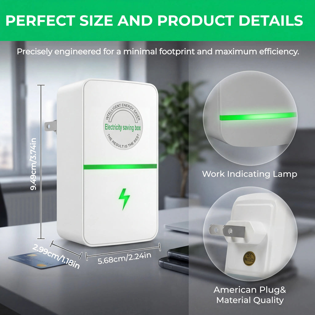 Updated 2026 Plug-In Power Box with US Plug, Compatible with 90-250V Input Range Multi-Plug Outlet
