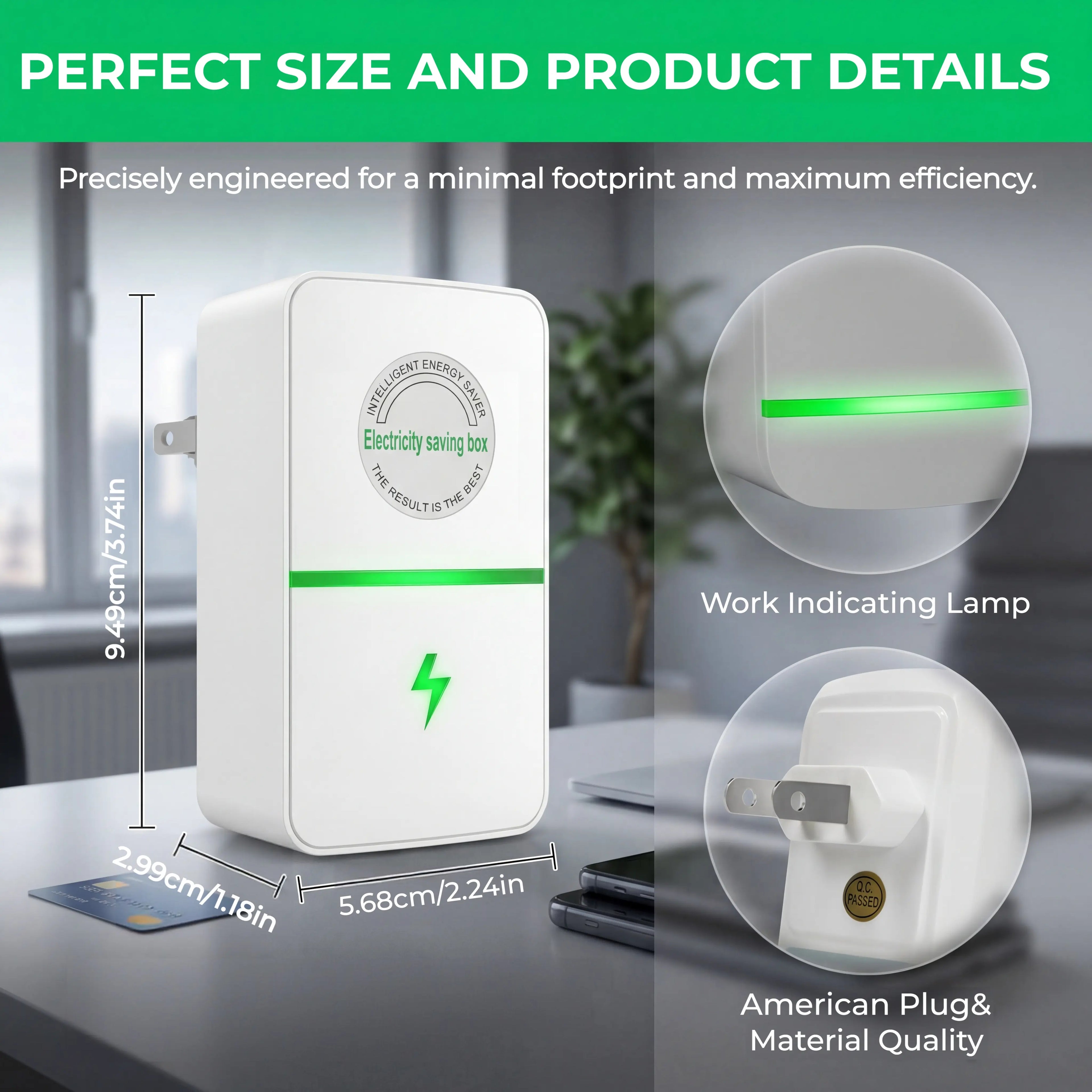 Updated 2026 Plug-In Power Box with US Plug, Compatible with 90-250V Input Range Multi-Plug Outlet